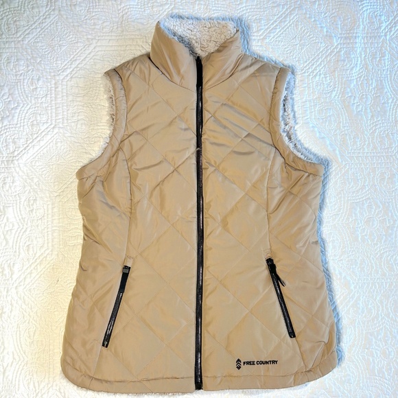 NWOT FREE COUNTRY SHERPA VEST - Reversible - Picture 5 of 8